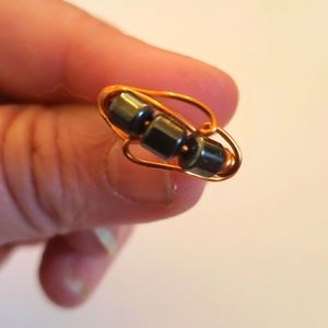 Handmade copper and stone ring